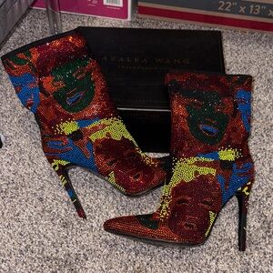 Andy Warhol Marilyn Monroe Crystal Embellished Stiletto Booties